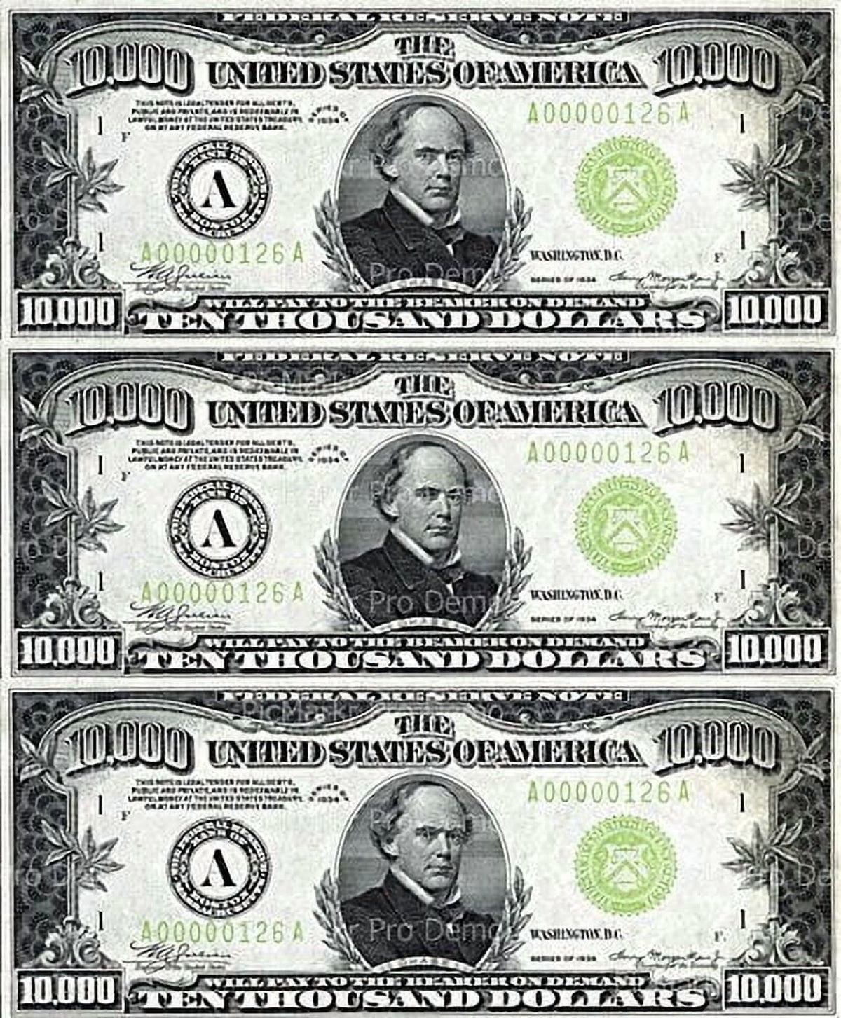 10,000 Dollar Bills Birthday Edible Image Icing Cake Topper for Quarter Sheet Cake, by TNCT