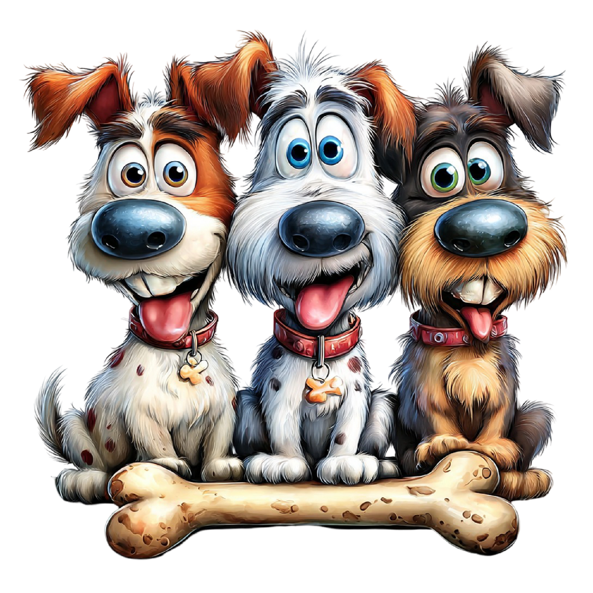 3 Cartoon Dogs Edible Image Cupcake & Cookie Toppers, by TNCT (12 Count)