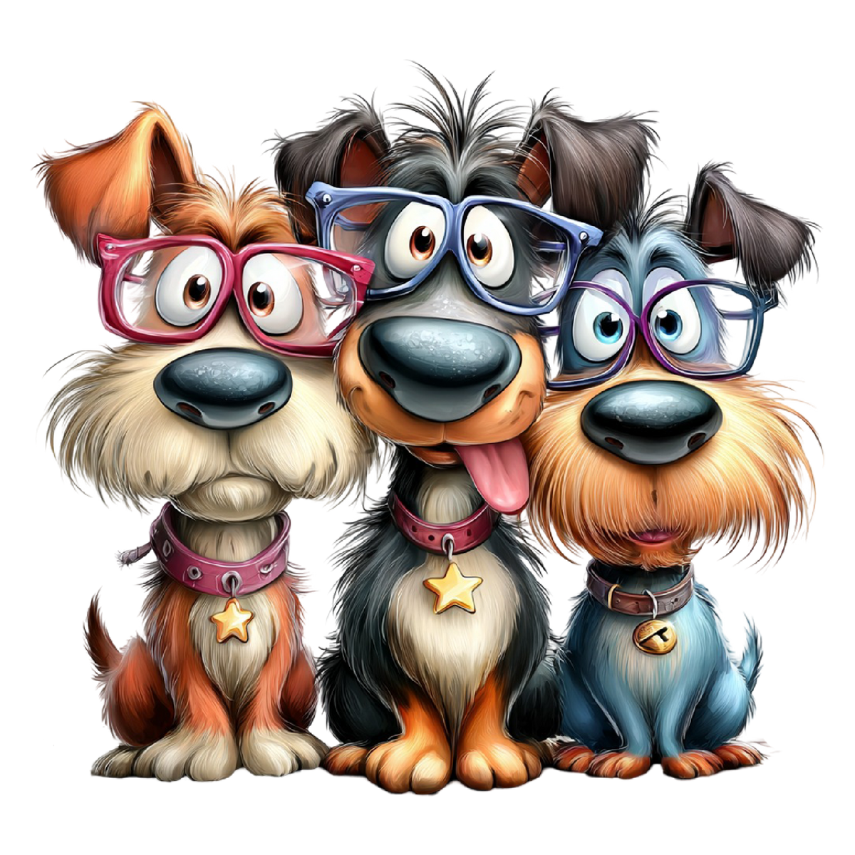3 Cartoon Dogs Edible Image Cupcake & Cookie Toppers, by TNCT (12 Count)