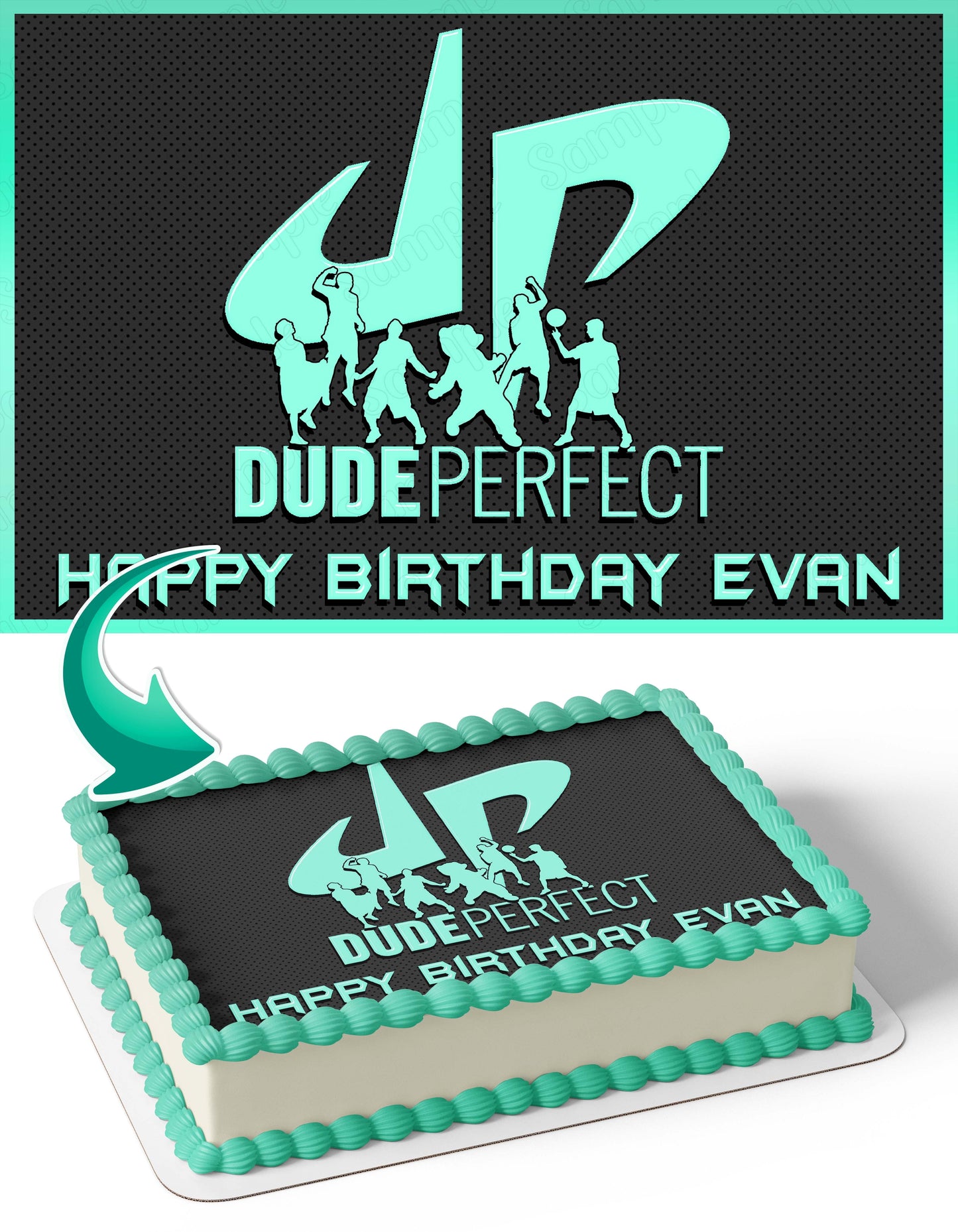 Dude Perfect Edible Image Cake Topper Birthday Sheet Banner 1/4 Sheet