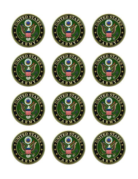 2" Round Pre-Cut United States Army Logo Edible Images!