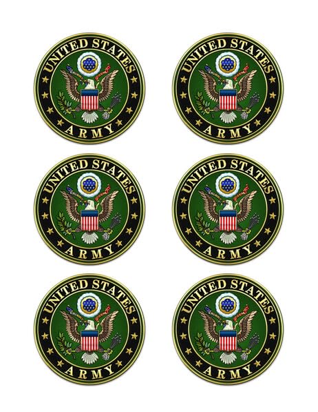 3" Round Pre-Cut United States Army Logo Edible Images For Your Cupcakes!