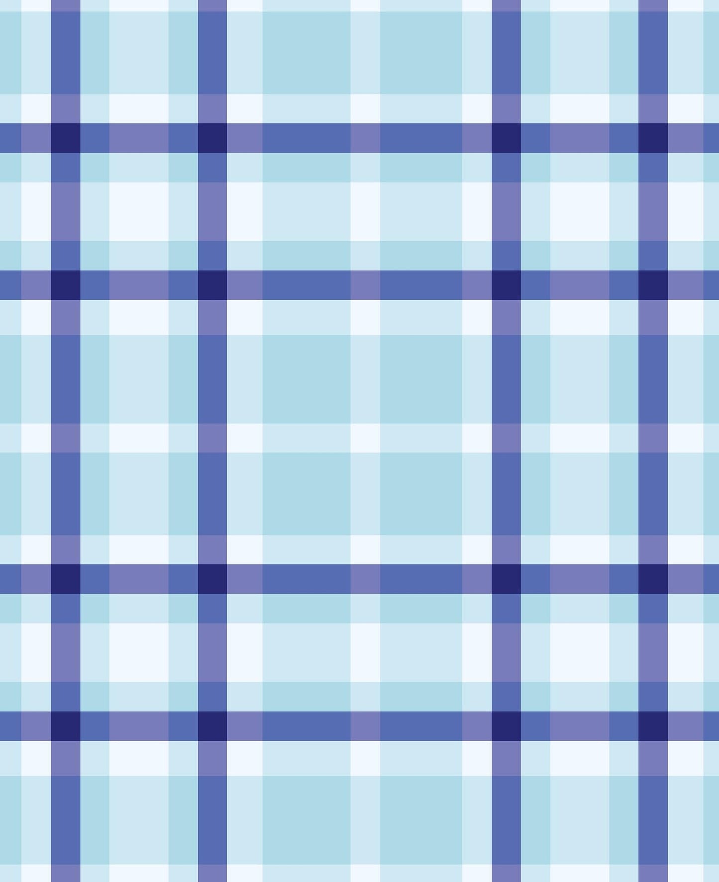 Pastel Shades Of Blue Plaid Pattern Edible Image Photo Cake Topper For Quarter Sheet Cake