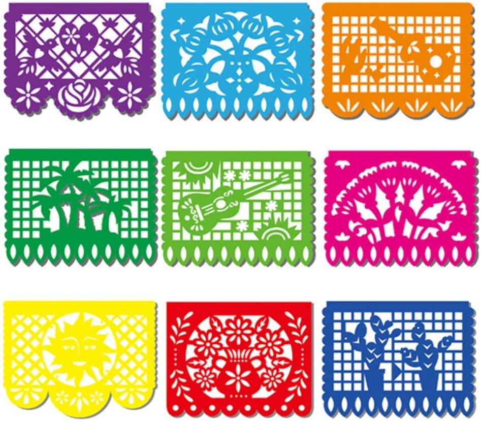 Mexican Papel Picado Banner Edible Cake Topper-1/4 Sheet