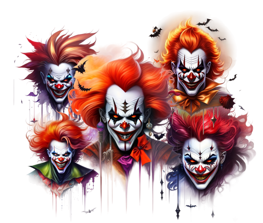 TNCT's Scary Clowns Edible Icing Image Cake Topper-8 inch Round or Larger