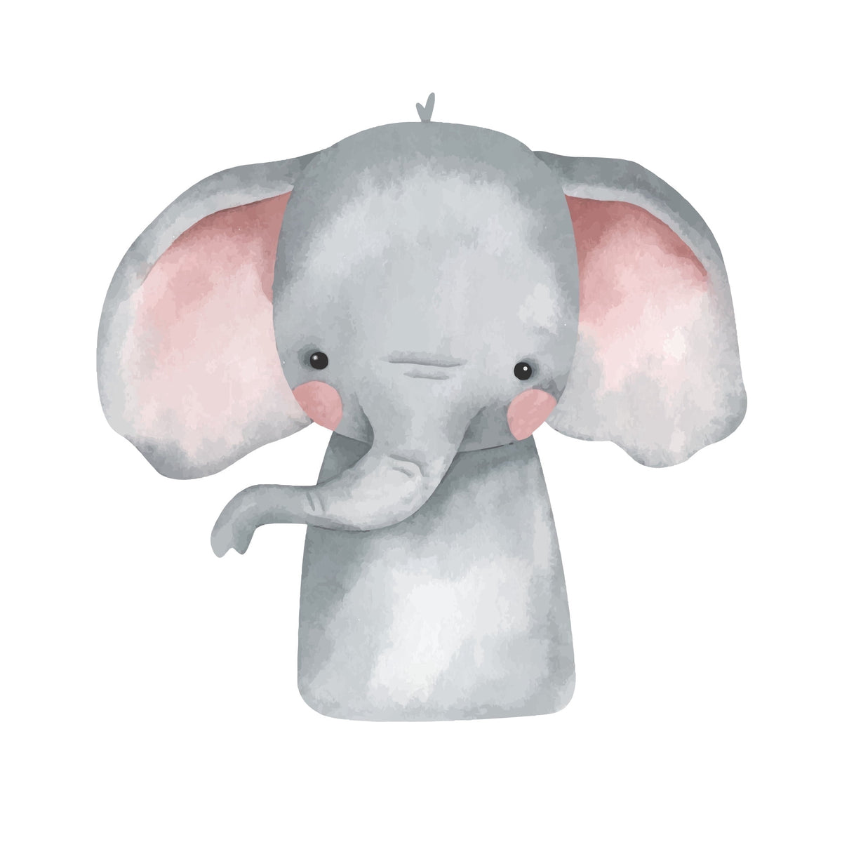 Watercolor Cute Baby Elephant Edible Icing Image Cake Topper, by Tnct.