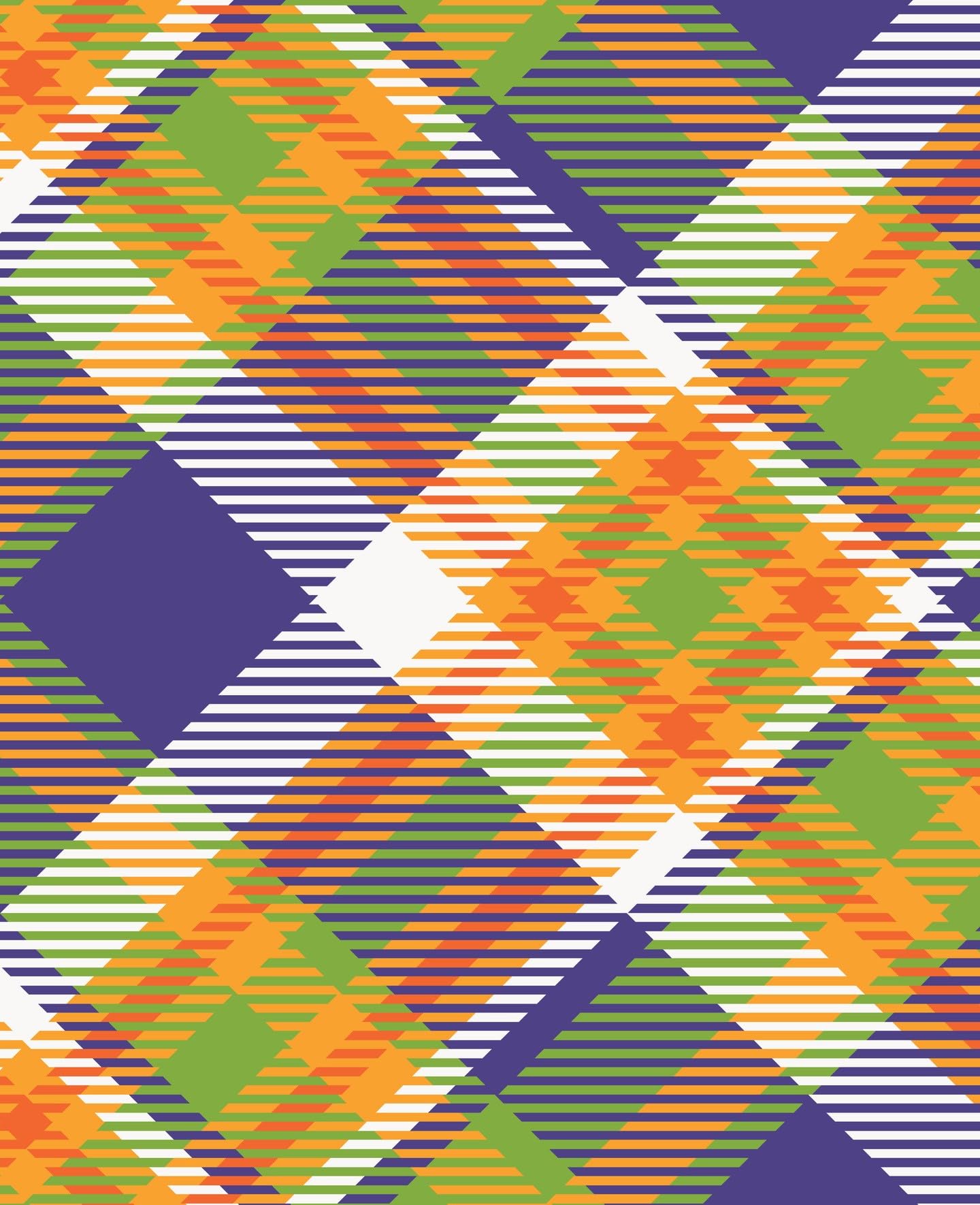 Blue, Green & Orange Scottish Tartan Plaid Pattern Edible Image Photo Cake Topper For Half Sheet Cake