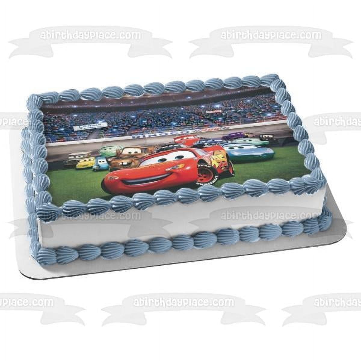 Cars Mcqueen Birthday Edible Image Photo 1/4 Quarter Sheet Cake Topper Personalized Custom Customized Birthday Party