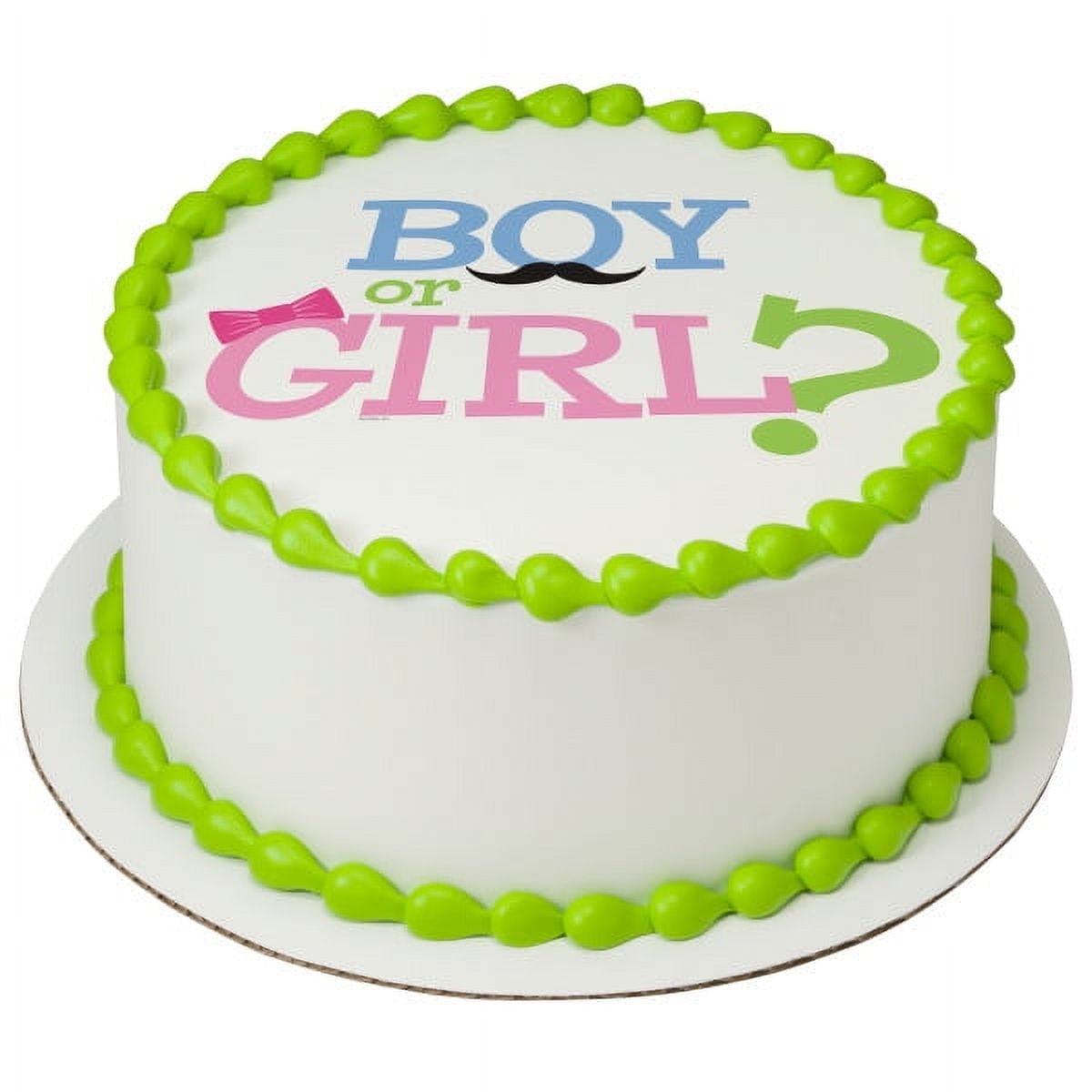 TNCT's Boy or Girl Gender Reveal PhotoCake® Edible Icing Image Cake Topper-6 Inch Round or Larger