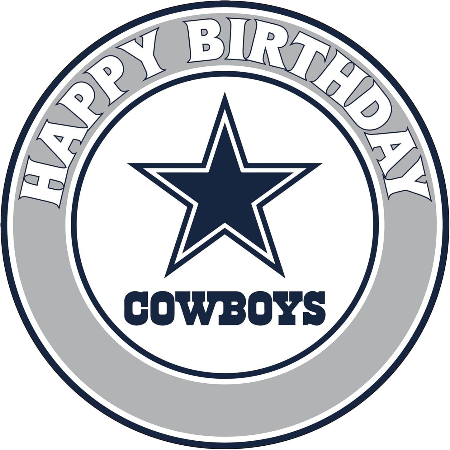 7.5" Round Pre-Cut Dallas Cowboys Edible Image Cake Topper By TNCT