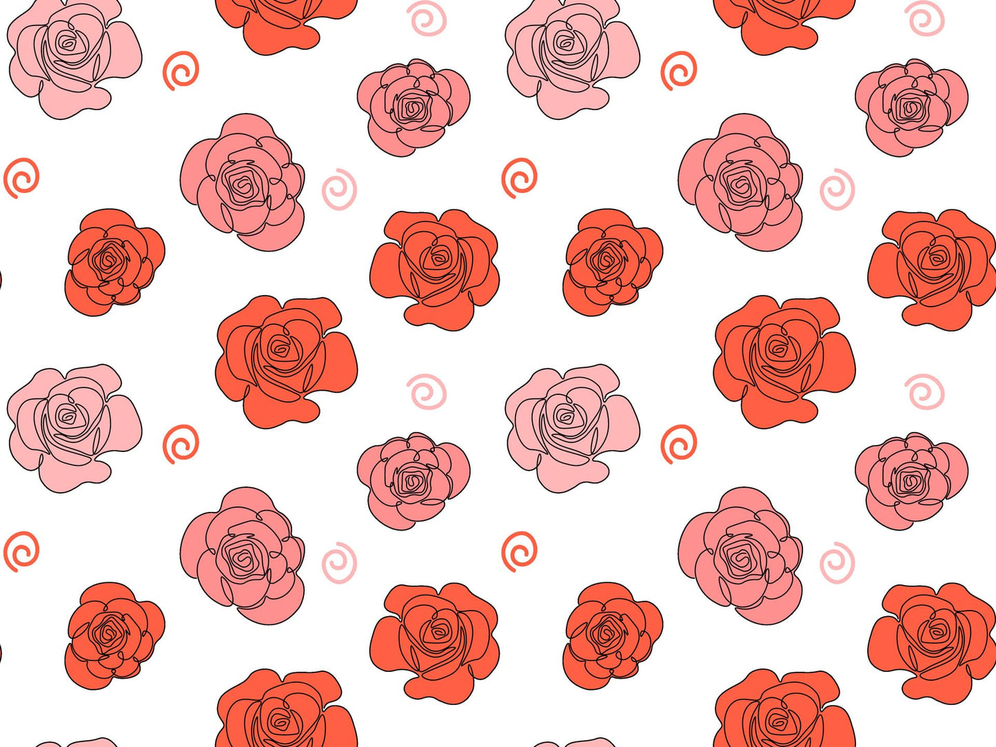 Coral & Pink Roses Pattern On Edible Image Chocolate Transfer Sheet. Apply To Your Custom Chocolate Treats