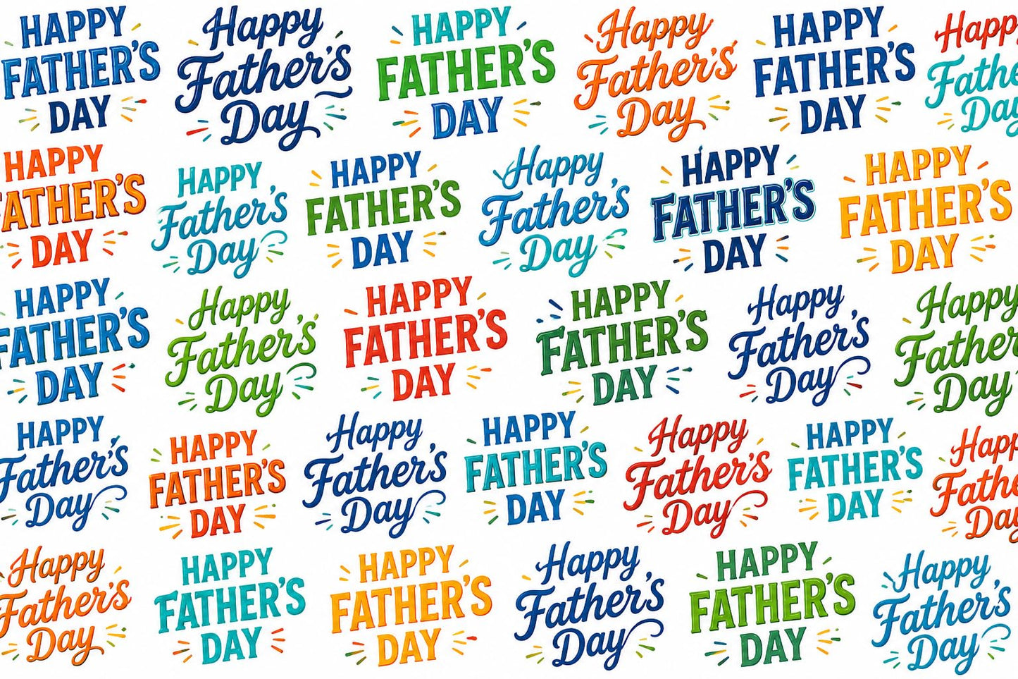 Happy Fathers Day Pattern Edible Image Photo Cake Topper For Quarter Sheet Cake