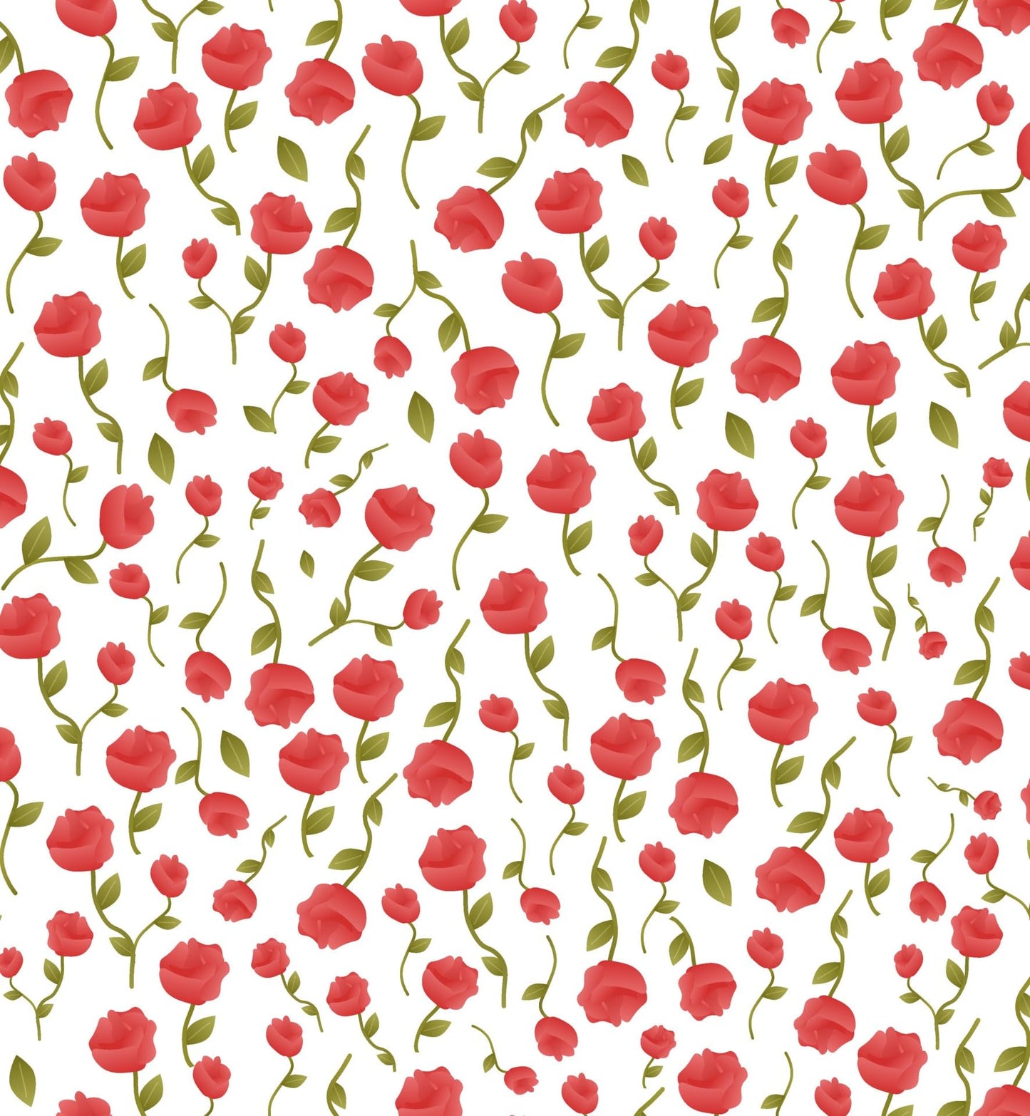 Red Stemmed Roses Pattern Edible Image Photo Cake Topper For Quarter Sheet Cake