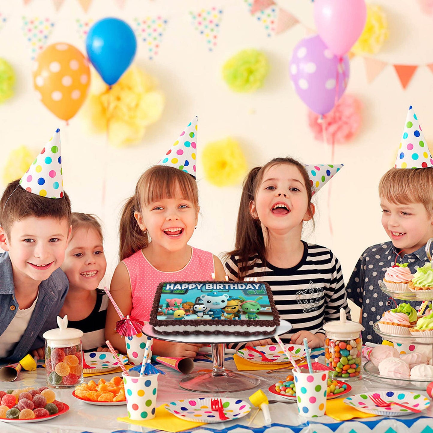 8.3 x 11.7 Inch Edible Square Cake Toppers – Octonauts Themed Birthday Party Collection of Edible Cake Decorations