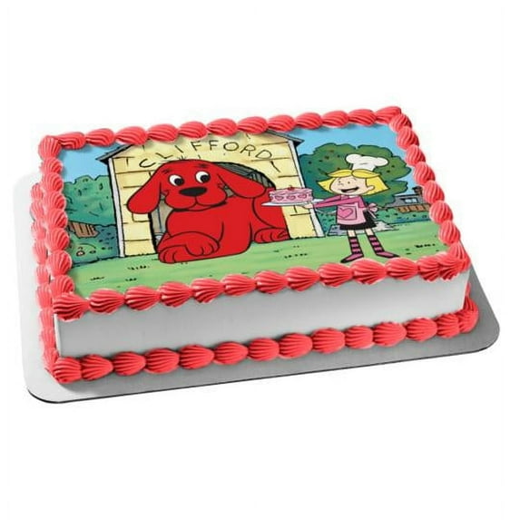 Clifford The Big Red Dog Emily Birthday Edible Image Cake Topper For Half Sheet Cake By TNCT