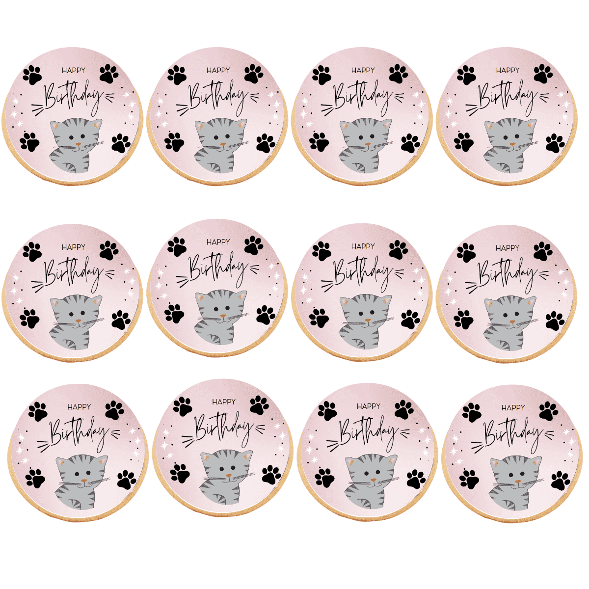Kitten Cats and Paw Birthday Celebration Baby Shower Cake Topper, by TNCT