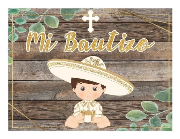 Mi Bautizo Edible Icing Image Cake Topper, by Tnct.
