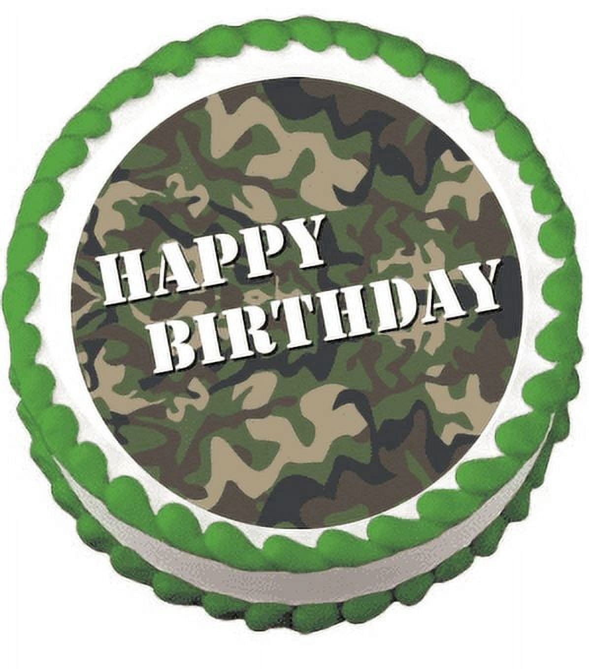 Militar Army Camoflage Edible Frosting Sheet Photo Image Cake Topper