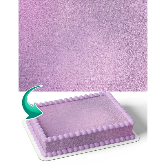 Purple Glitter Birthday Edible Image Cake Topper For Half Sheet Cake By TNCT