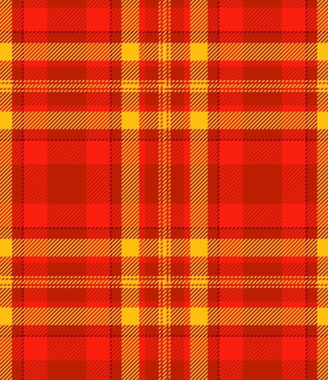 Red & Yellow Plaid Pattern Edible Icing Image Cake Topper, by Tnct.