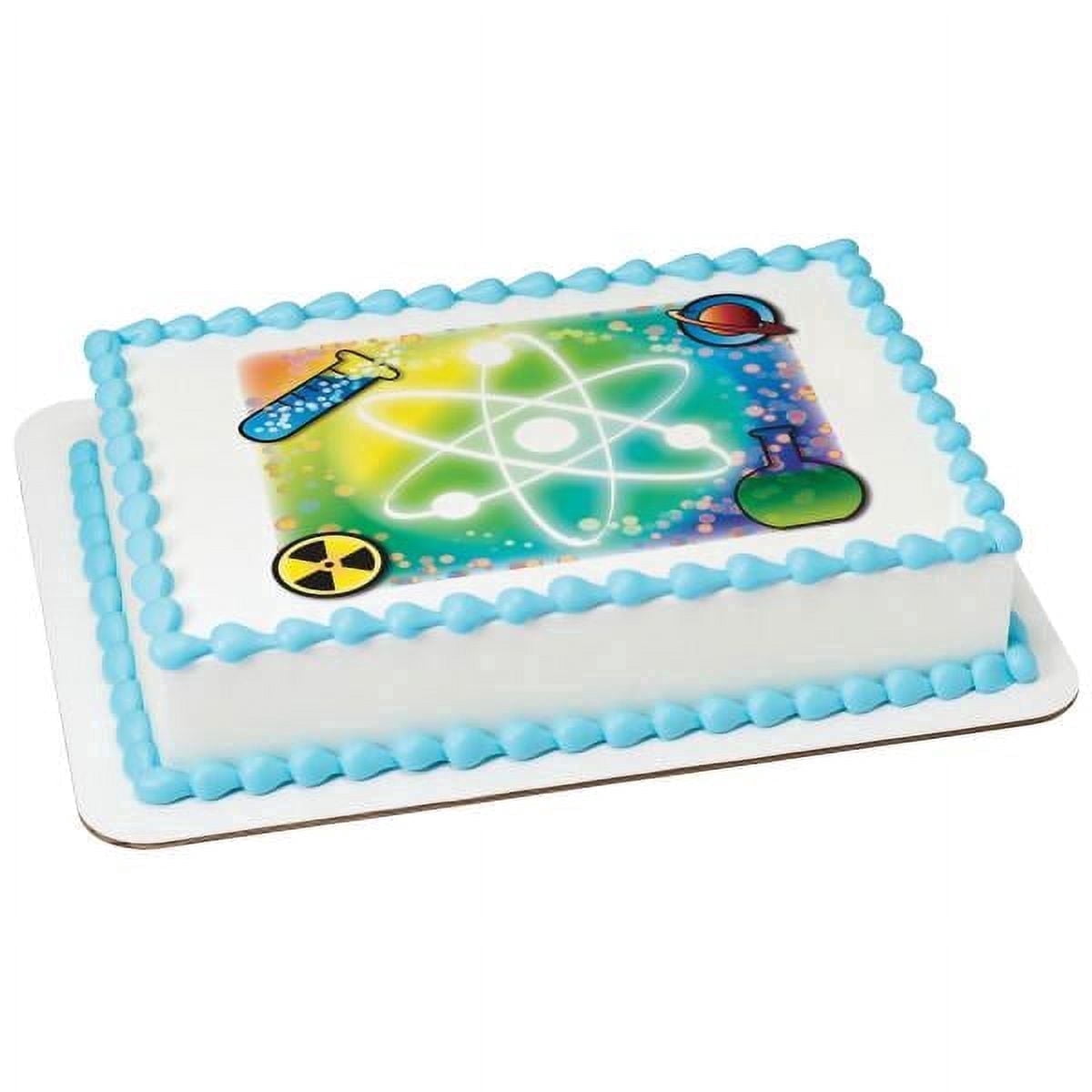 Science Edible Image Icing Cake Topper for Quarter Sheet Cake, by Tnct.