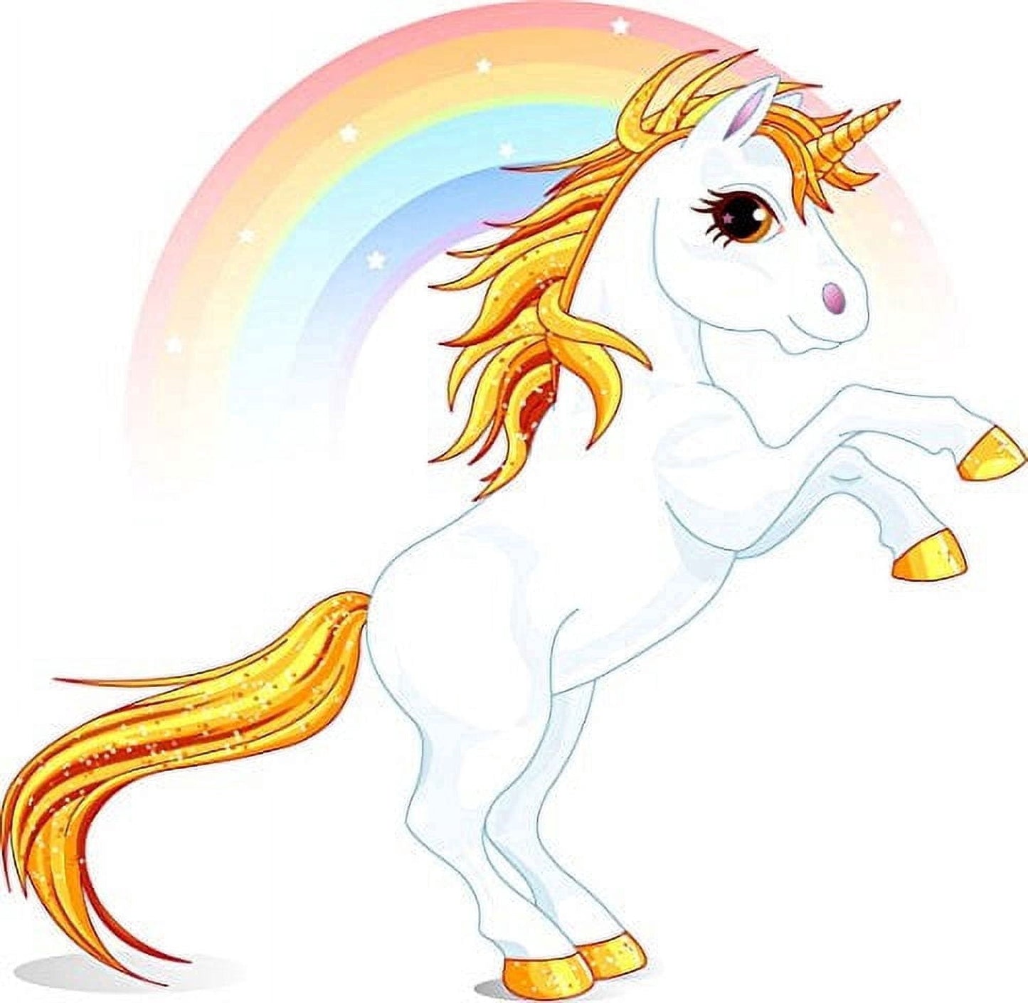 Unicorn and Rainbow Edible Icing Image Cake Topper, by Tnct.