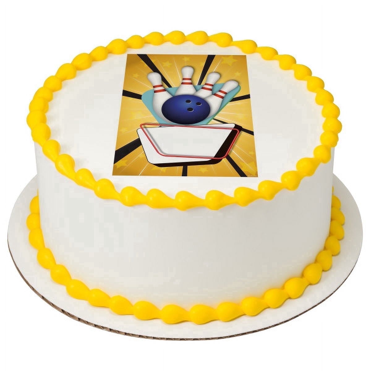 Bowling Edible Icing Image Cake Topper, by Tnct.
