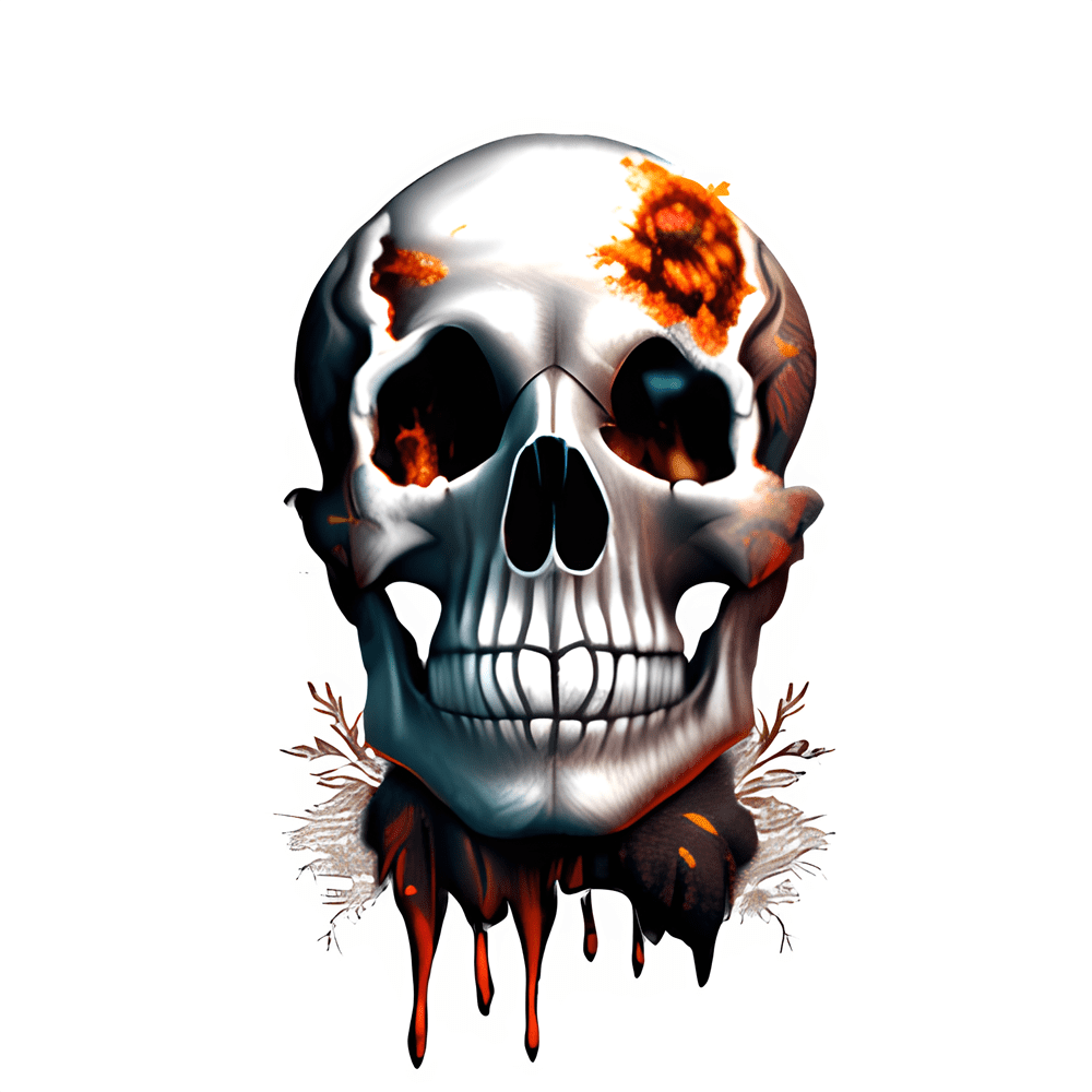 Scary Skull Halloween/ Dia de los Muertos Edible Image Icing Cake Topper for Quarter Sheet Cake, by Tnct.