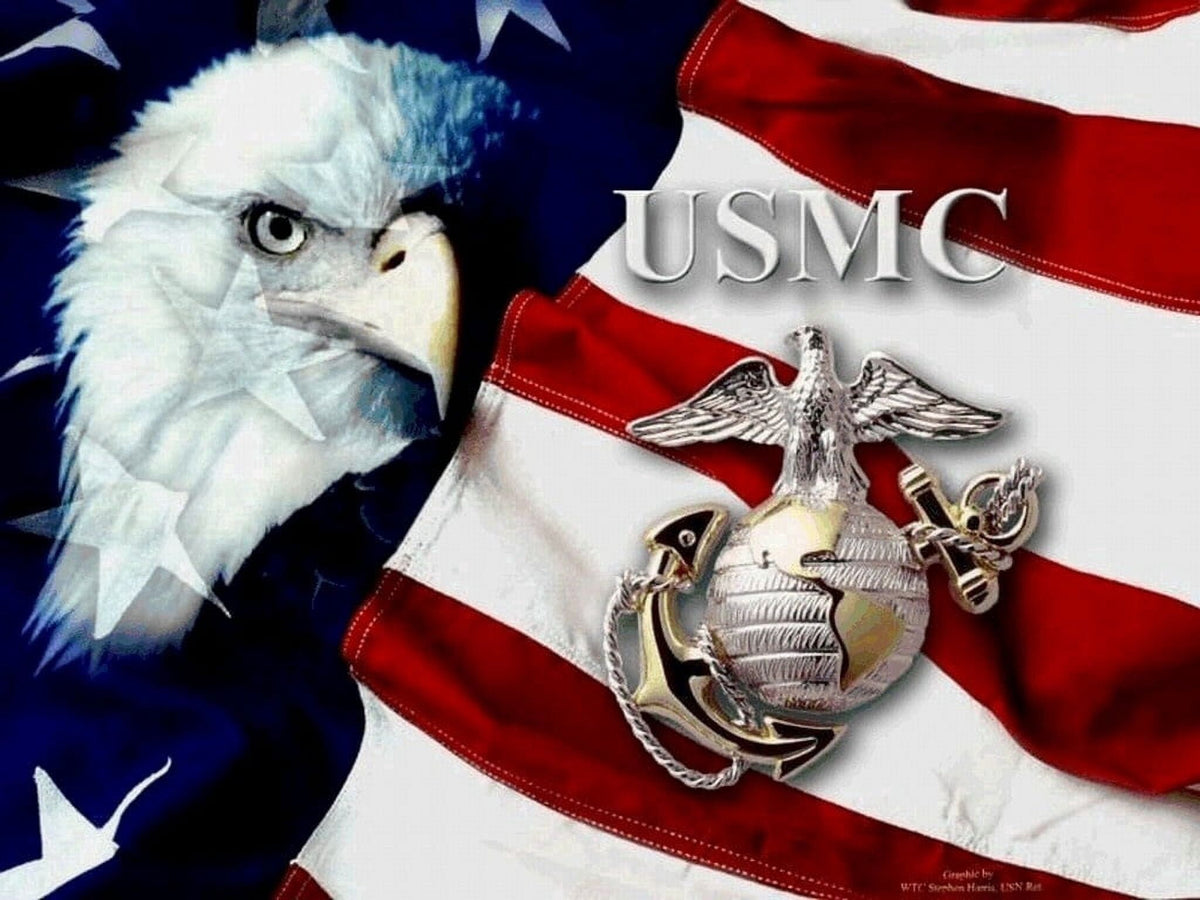 US Marines Patriotic Edible Icing Image Cake topper, by Tnct.