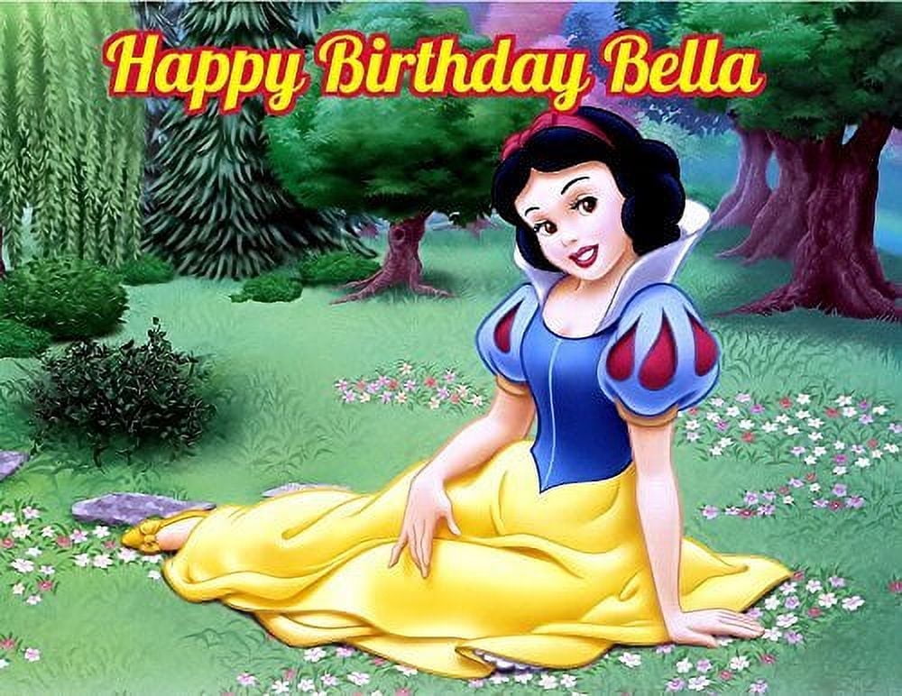 Snow White Princess Edible Image Photo Cake Topper Sheet Personalized Custom Customized Birthday Party - 1/4 Sheet - 79605