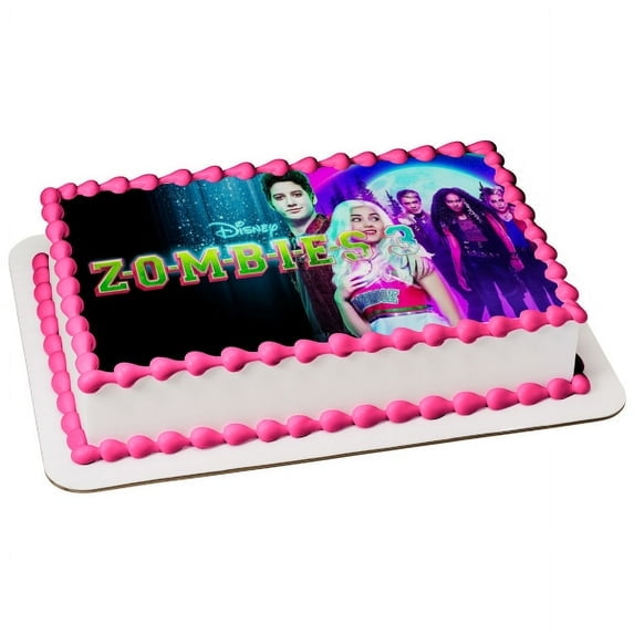 Z-O-M-B-I-E-S 3 Zed Lacey Wyatt Wynter and Willa Happy Birthday Edible Image Cake Topper For Quarter Sheet Cake By TNCT