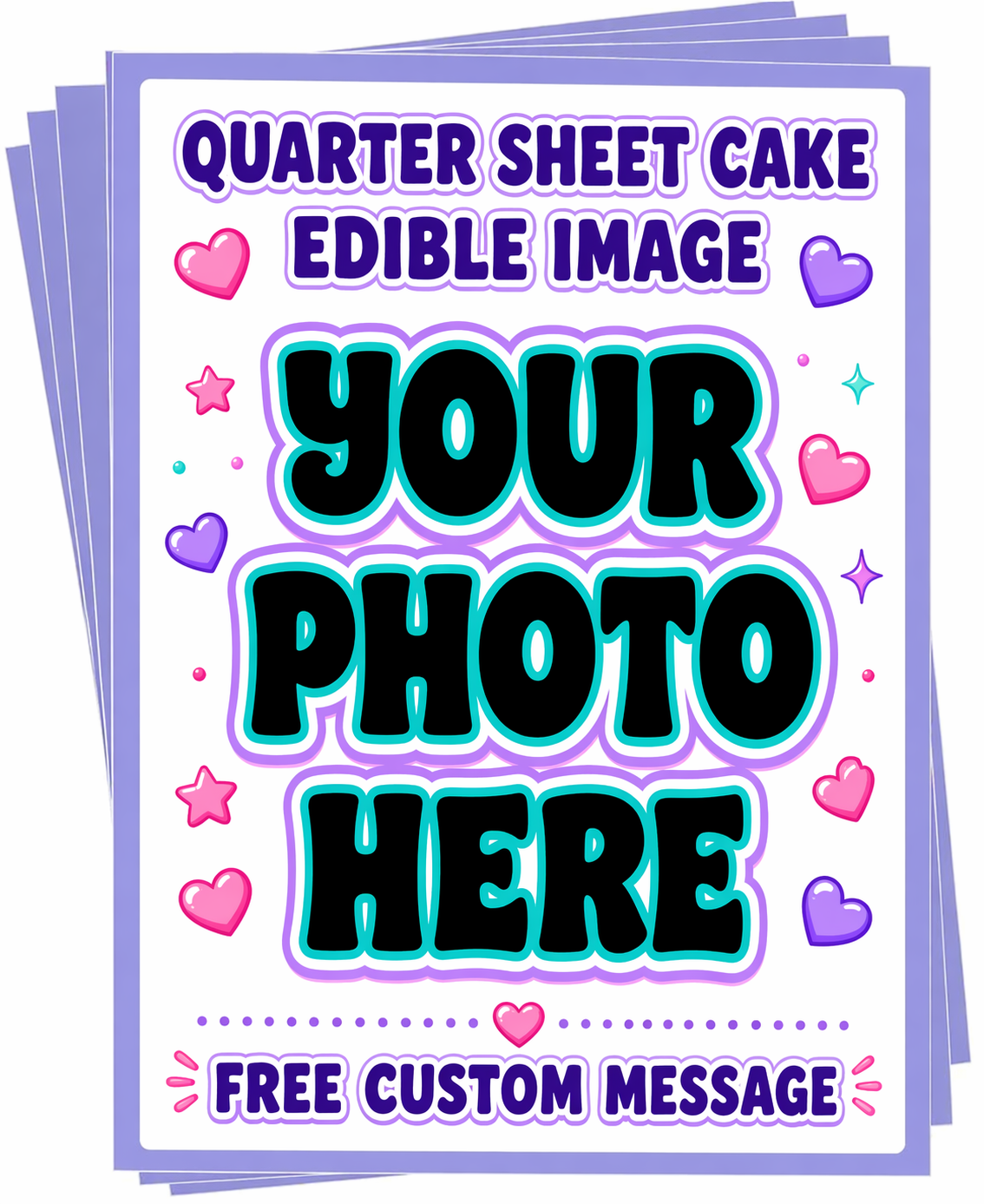 Create Your Own Photo Edible Image Cake Topper For Your Quarter Sheet Cake, by Tnct.