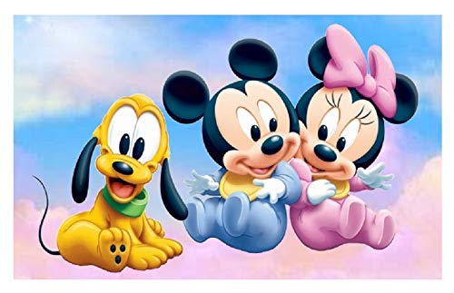 Baby Mice & Pluto Custom Edible Image Cake Topper For Half Sheet Cake!