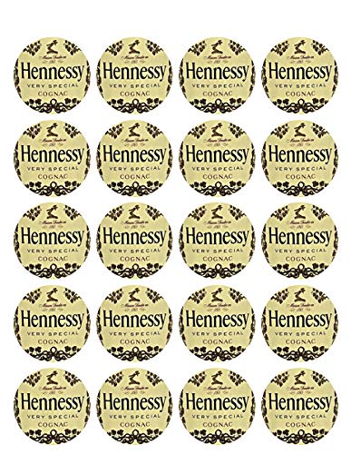 Pre-Cut Round 1.875" Hennessy Label Design Edible Images For Your Cupcakes!
