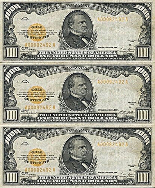 1000 Dollar Bills Birthday Edible Image Icing Cake Topper for Quarter Sheet Cake, by Tnct.