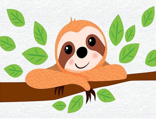 Sloth Let's Hang Edible Image Icing Cake Topper for Quarter Sheet Cake, by TNCT
