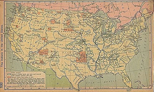 Vintage US Indians Map Edible Image Icing Cake Topper for Quarter Sheet Cake, by TNCT