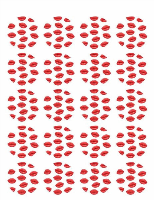 Red Kissy Lips Photo Edible Image Cupcake and Cookie Toppers by TNCT (20 Count)