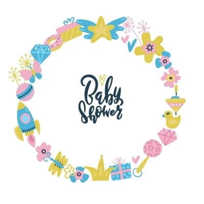 Baby Shower Pink, Blue & Yellow Butterflies, Stars, Ducks & Rattles Photo Edible Image Cupcake and Cookie Toppers by TNCT (20 Count) (20 Per Sheet)