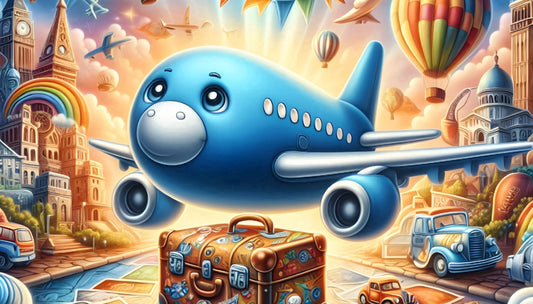 Transportation Blue Airplane, Hot Air Balloon, Treasure Chest Photo Edible Image Cupcake and Cookie Toppers by TNCT (20 Count)