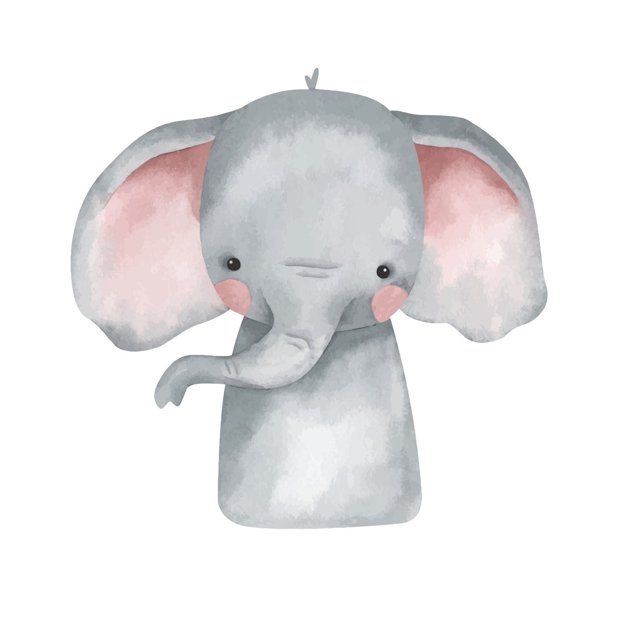 Watercolor Cute Baby Elephant Photo Edible Image Cupcake and Cookie Toppers by TNCT (20 Count)