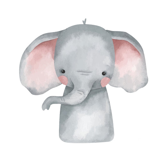 Watercolor Cute Baby Elephant Photo Edible Image Cupcake and Cookie Toppers by TNCT (20 Count)