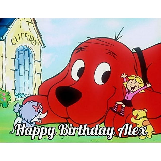 Clifford the Big Red Dog Edible Image Cake Topper For Quarter Sheet Cake By TNCT