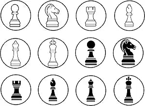 Chess Piece Set Edible Image Cupcake Toppers, By TNCT (12 Count)