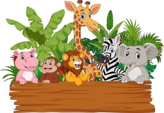 Baby Jungle Safari Animals Edible Image Cupcake & Cookie Toppers, by TNCT (12 Count)