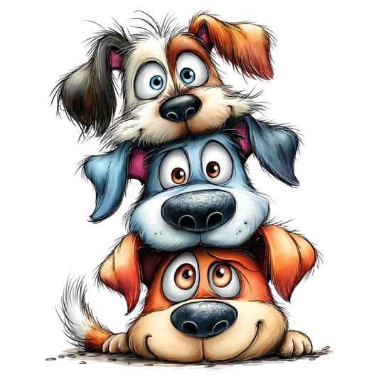 3 Dogs Edible Image Cupcake & Cookie Toppers, by TNCT (12 Count)