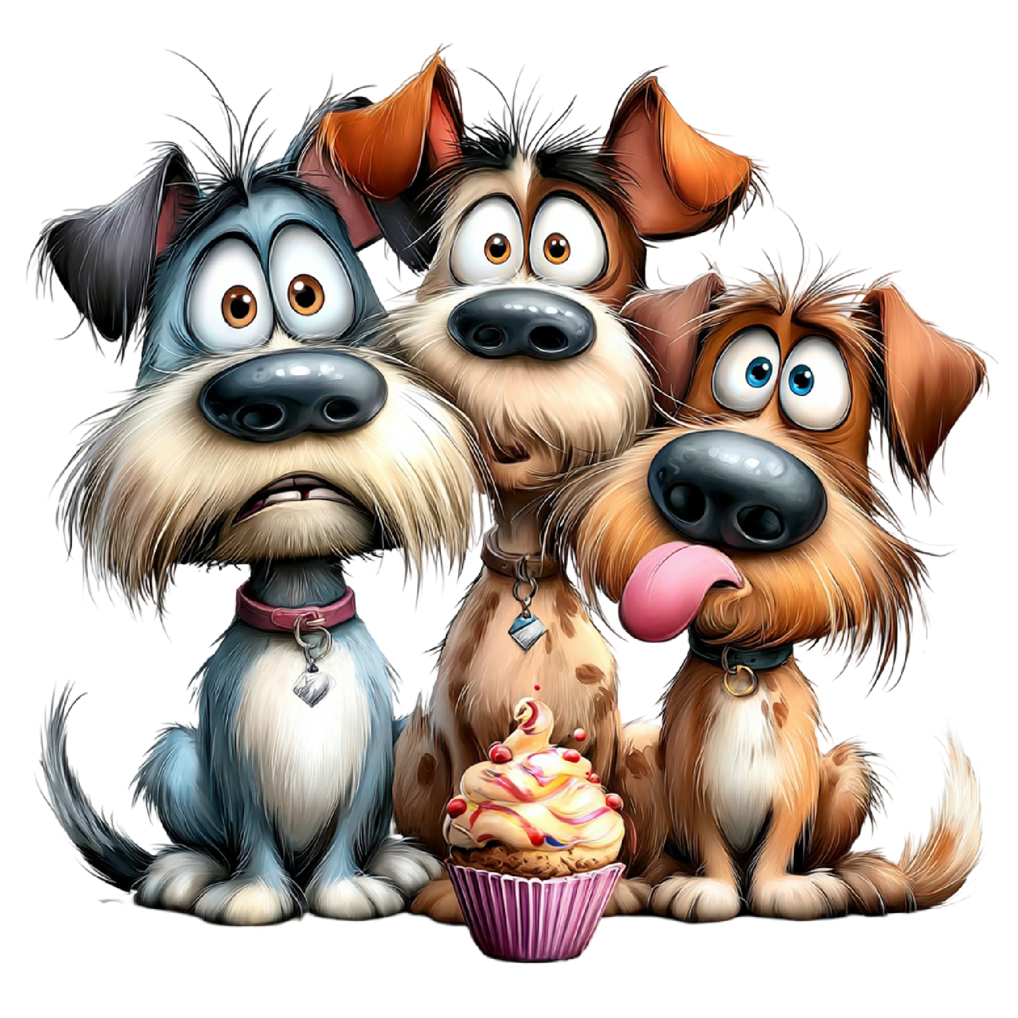 Three Dogs & a Cupcake Edible Image Cupcake & Cookie Toppers, by TNCT (12 Count)