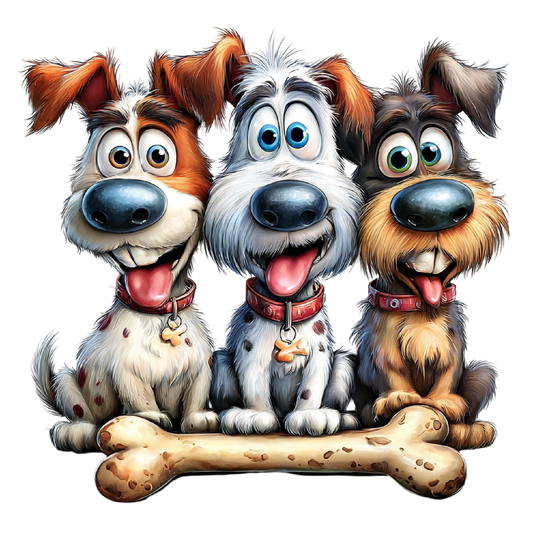 3 Cartoon Dogs Edible Image Cupcake & Cookie Toppers, by TNCT (12 Count)