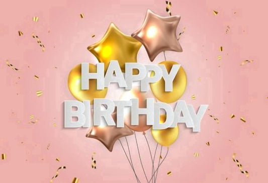 Pink & Rose Gold Happy Birthday Edible Image Cupcake & Cookie Toppers, by TNCT (12 Count)