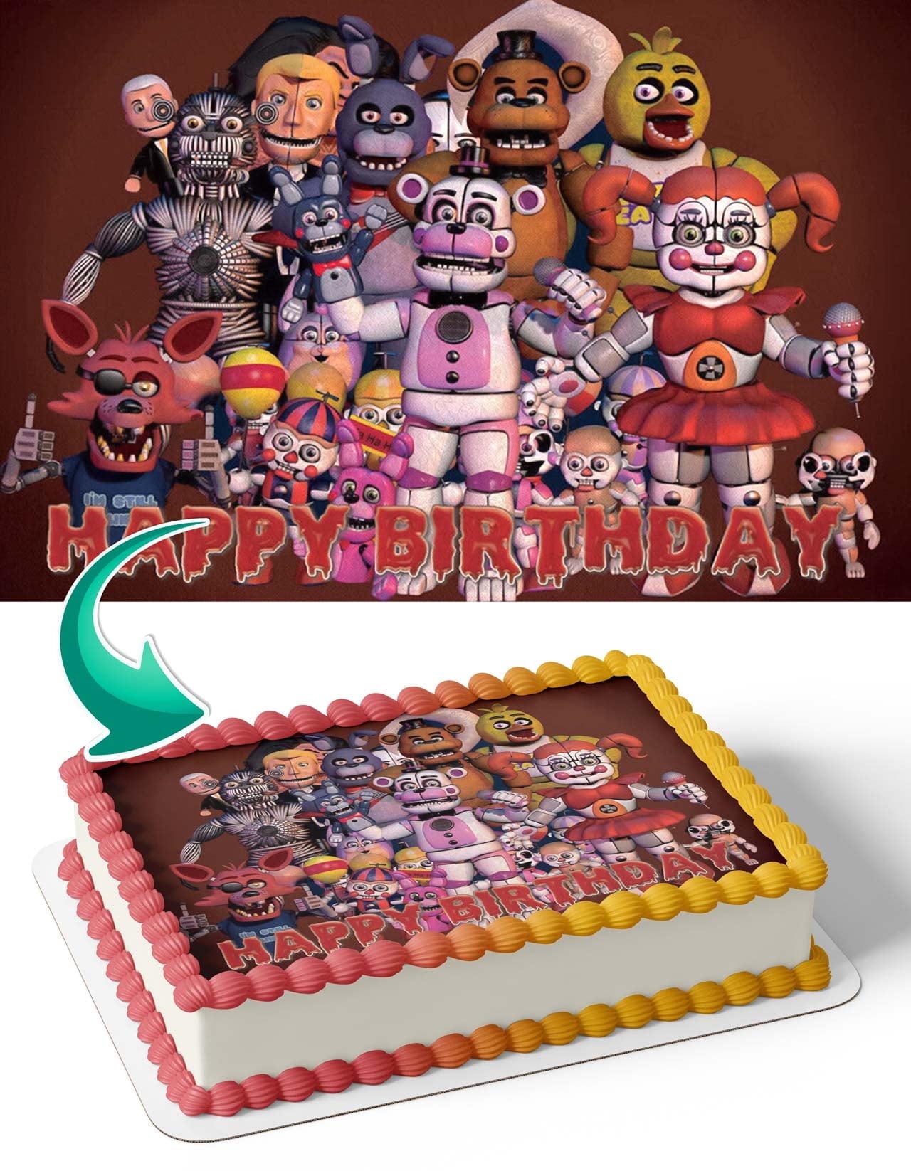 Five Nights at Freddy's Birthday Cake Topper, by TNCT